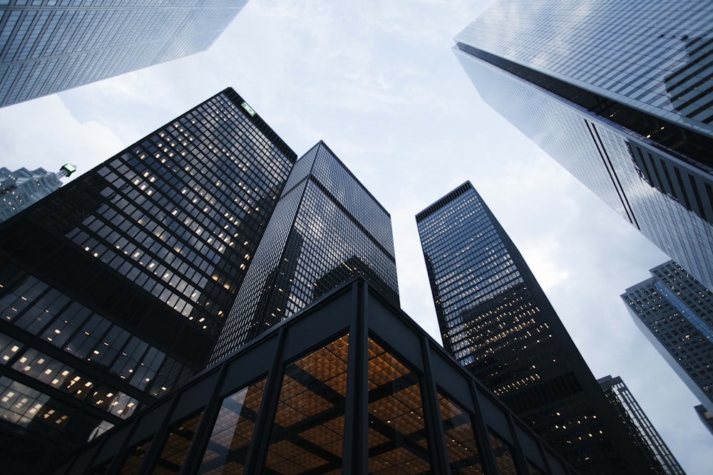 Financial district buildings representing the banking and finance sector